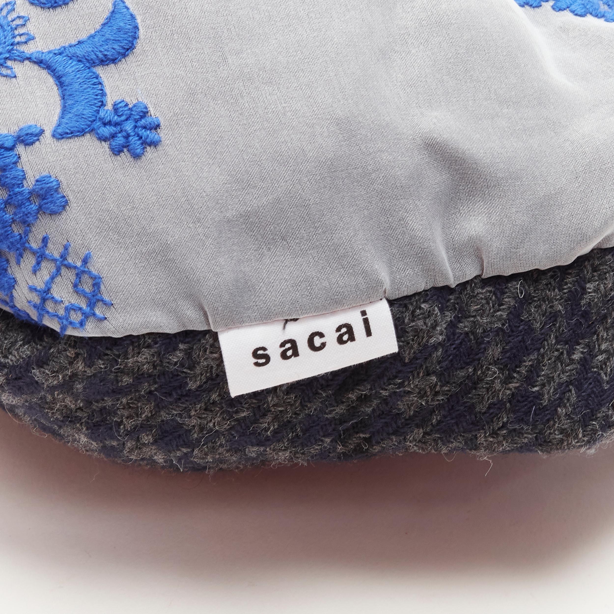 SACAI Transformable mixed fabric wool drawstring bucket crossbody tote bag For Sale 2