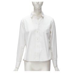 SACAI Weißes Hemd aus Baumwolle mit ausgestelltem Knopfleiste aus Blumenspitze JP1 S