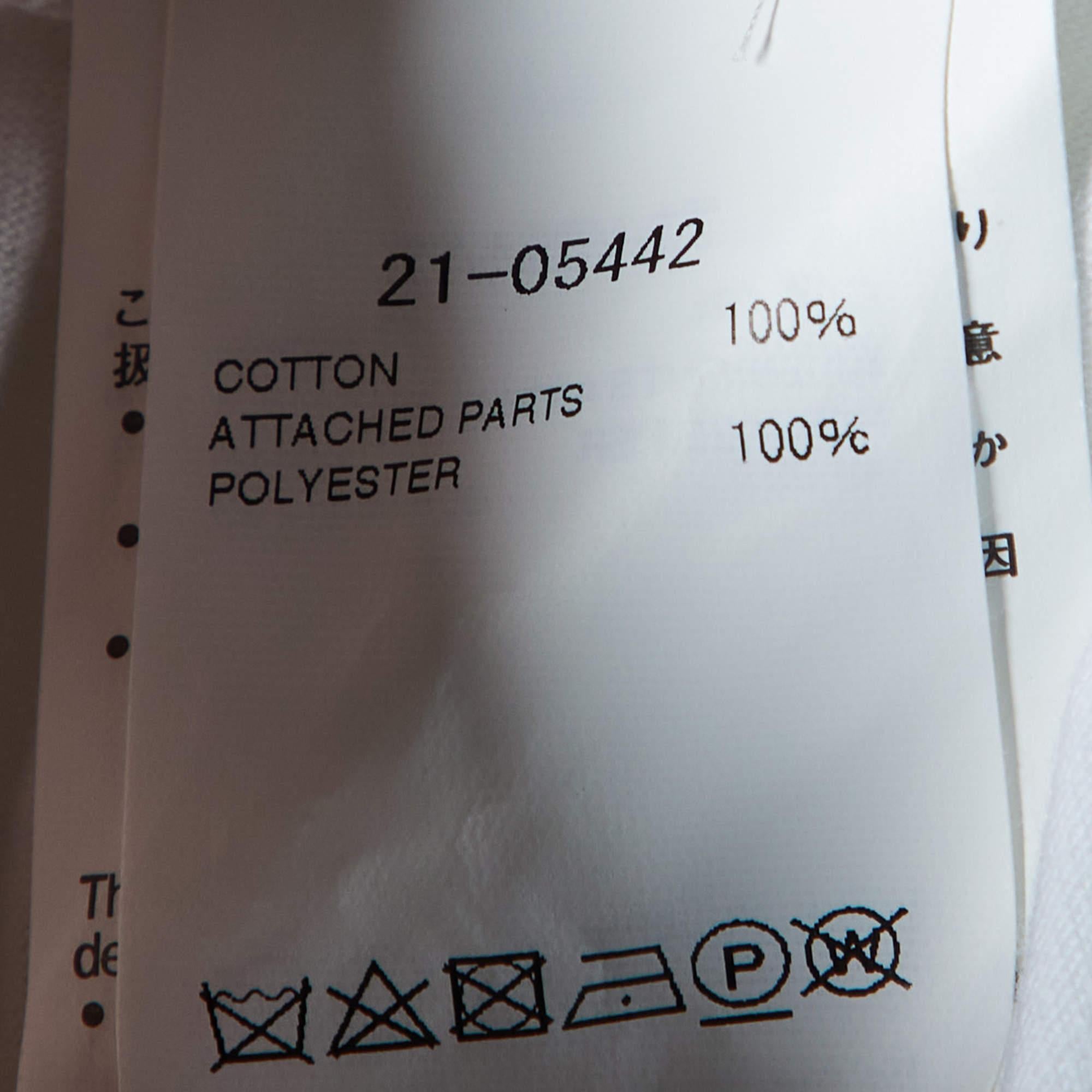 Women's Sacai White Cotton & Paneled Satin Flared Top L For Sale