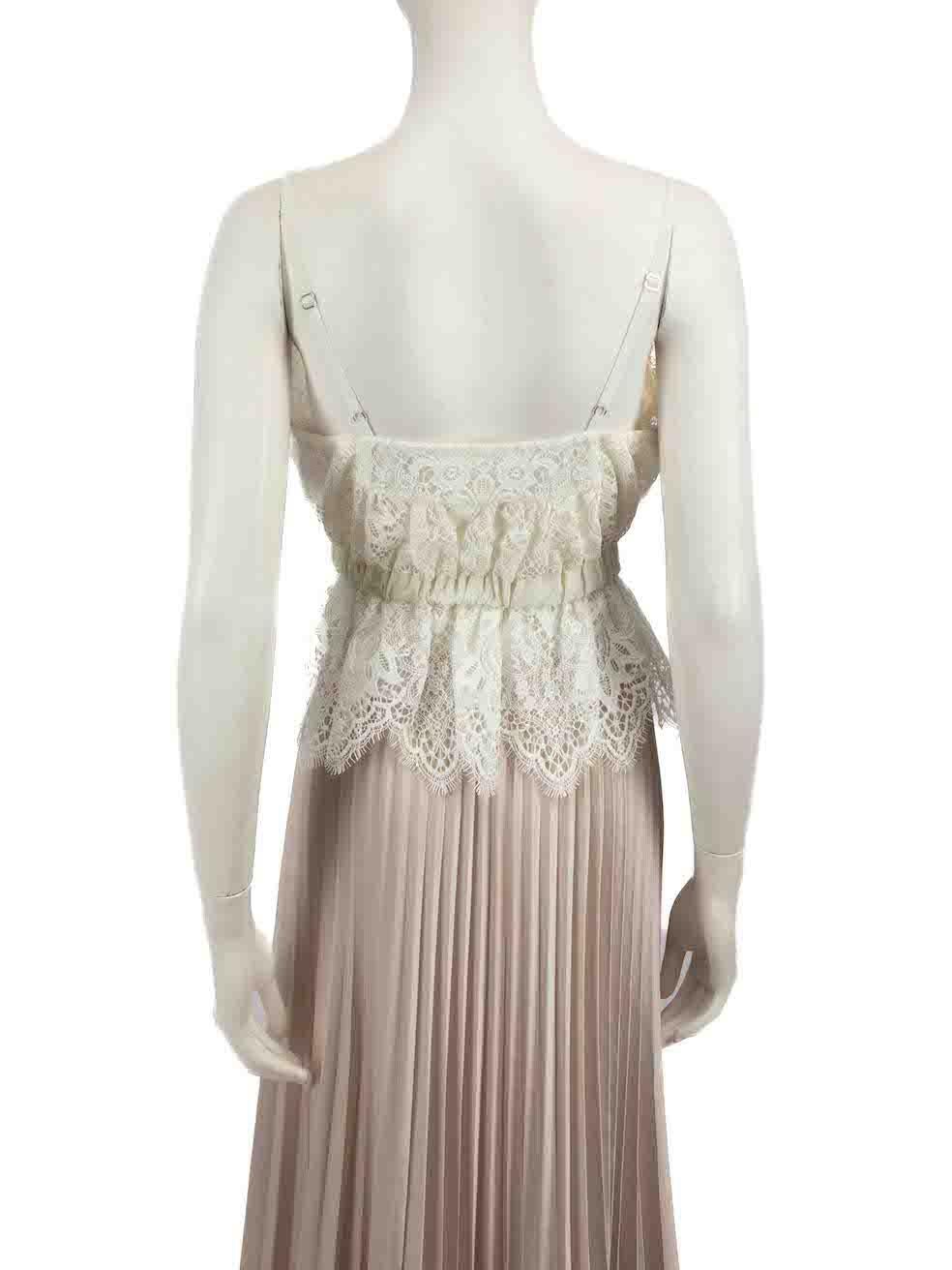 Sacai White Lace Drawstring Sleeveless Top Size S In Good Condition For Sale In London, GB