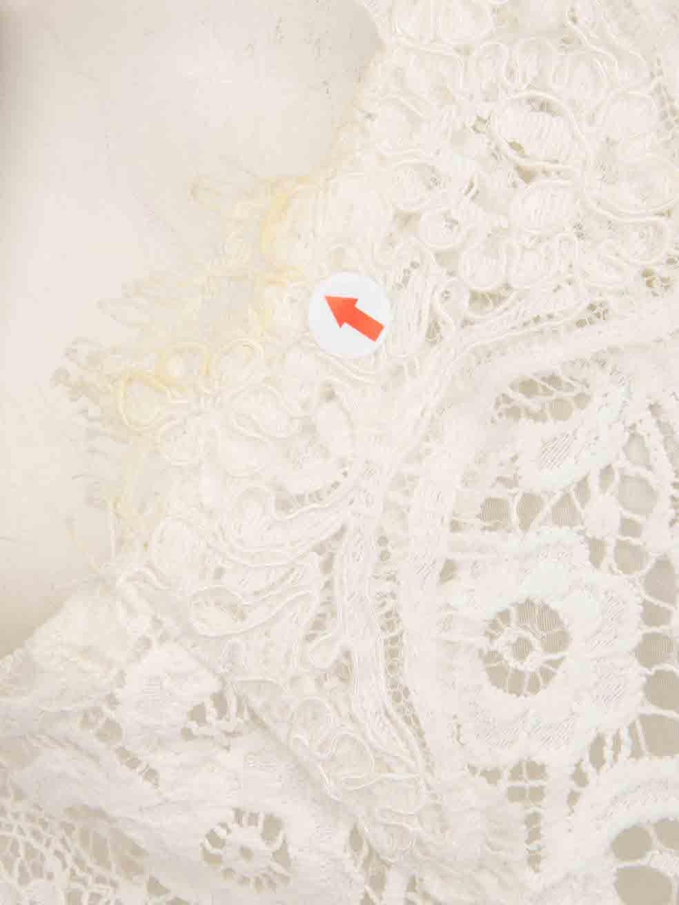 Women's Sacai White Lace Drawstring Sleeveless Top Size S For Sale