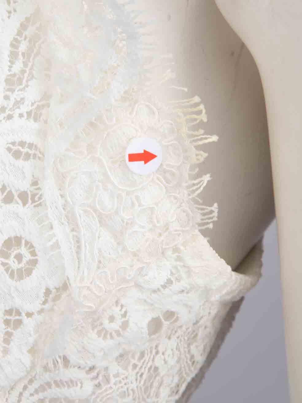 Sacai White Lace Drawstring Sleeveless Top Size S For Sale 1
