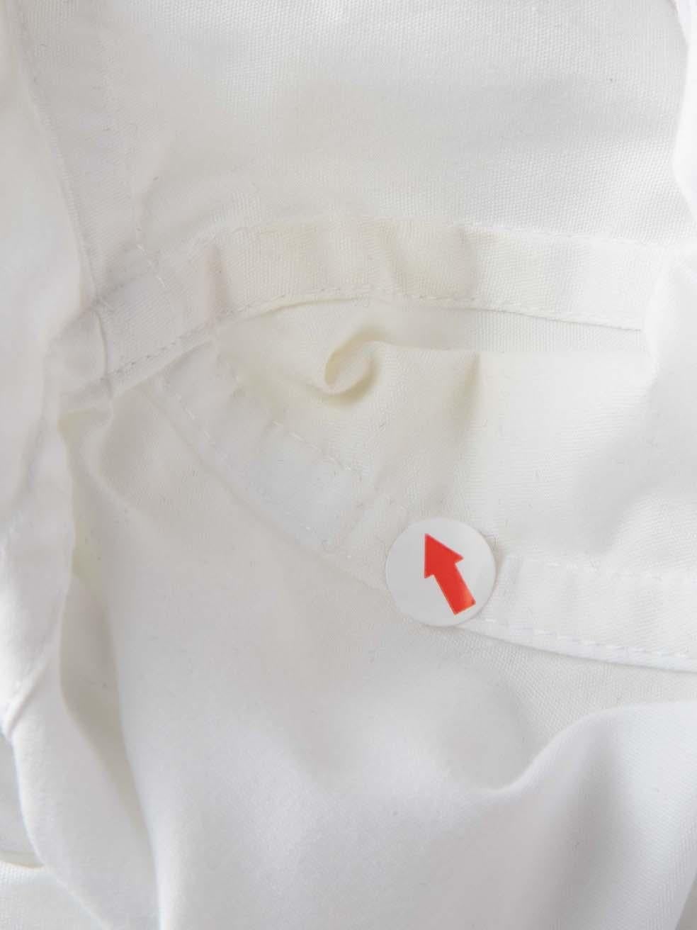 Sacai White Pleated Long Sleeve Shirt Size XL In Excellent Condition In London, GB