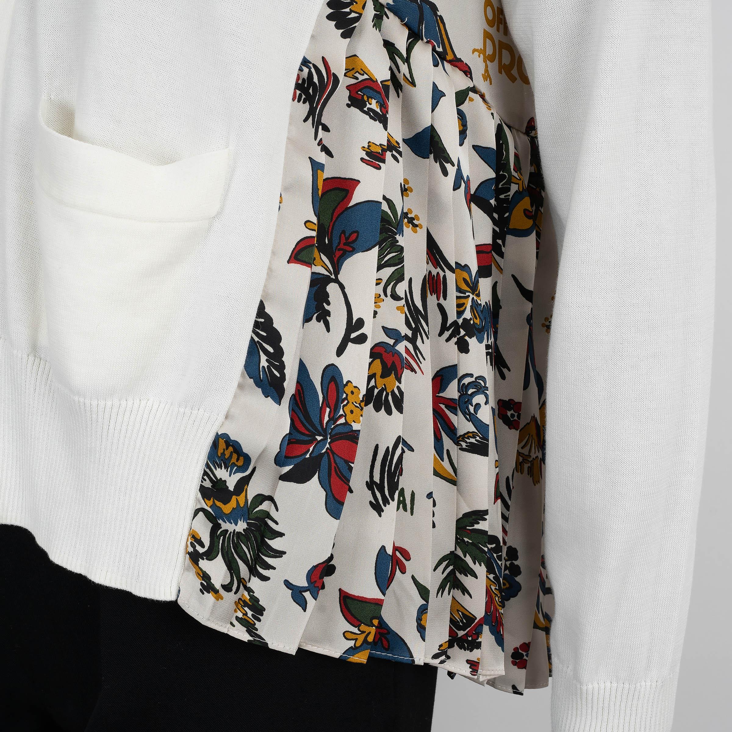 SACAI blanc 2025 TROPICAL CAR RACE Cardigan Pull 1 XS en vente 1