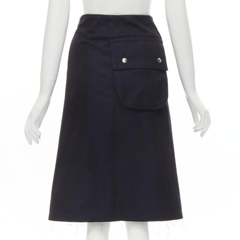 Women's SACAI XL silver grommet lace front A-line skirt S For Sale