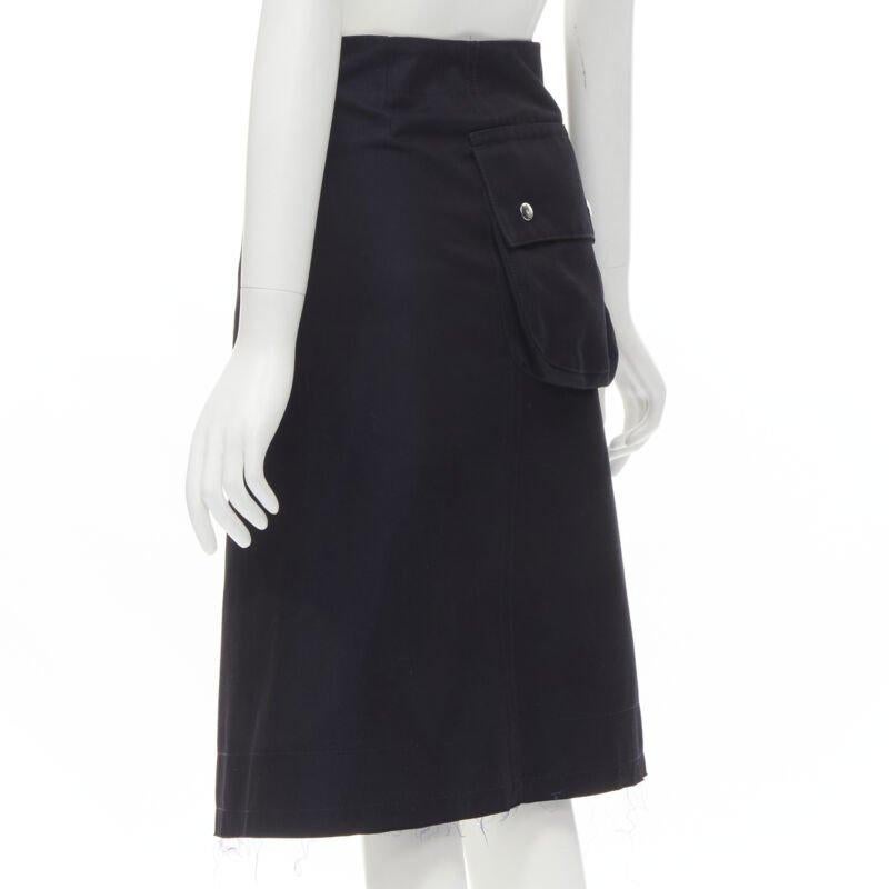 SACAI XL silver grommet lace front A-line skirt S For Sale 1