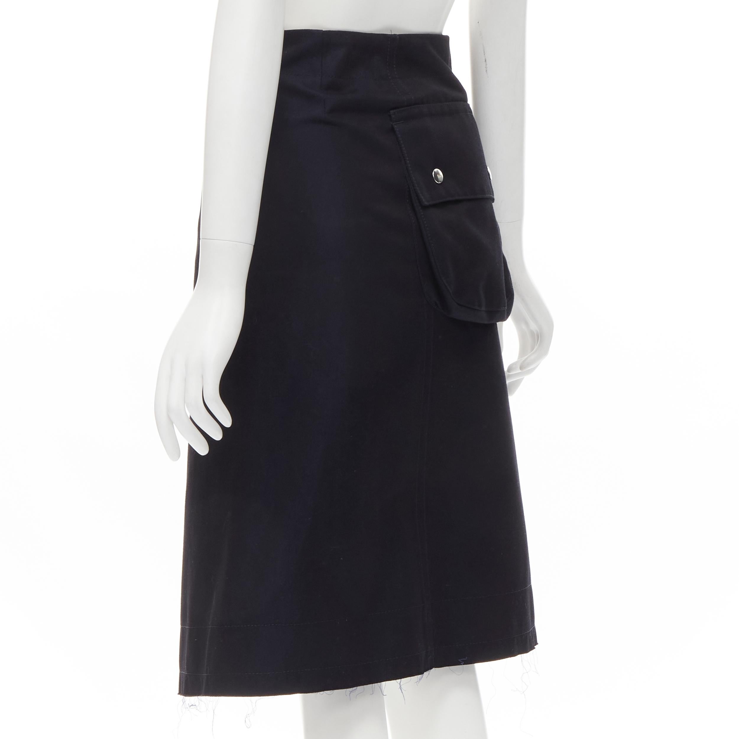 Women's SACAI XL silver grommet lace front A-line skirt S For Sale