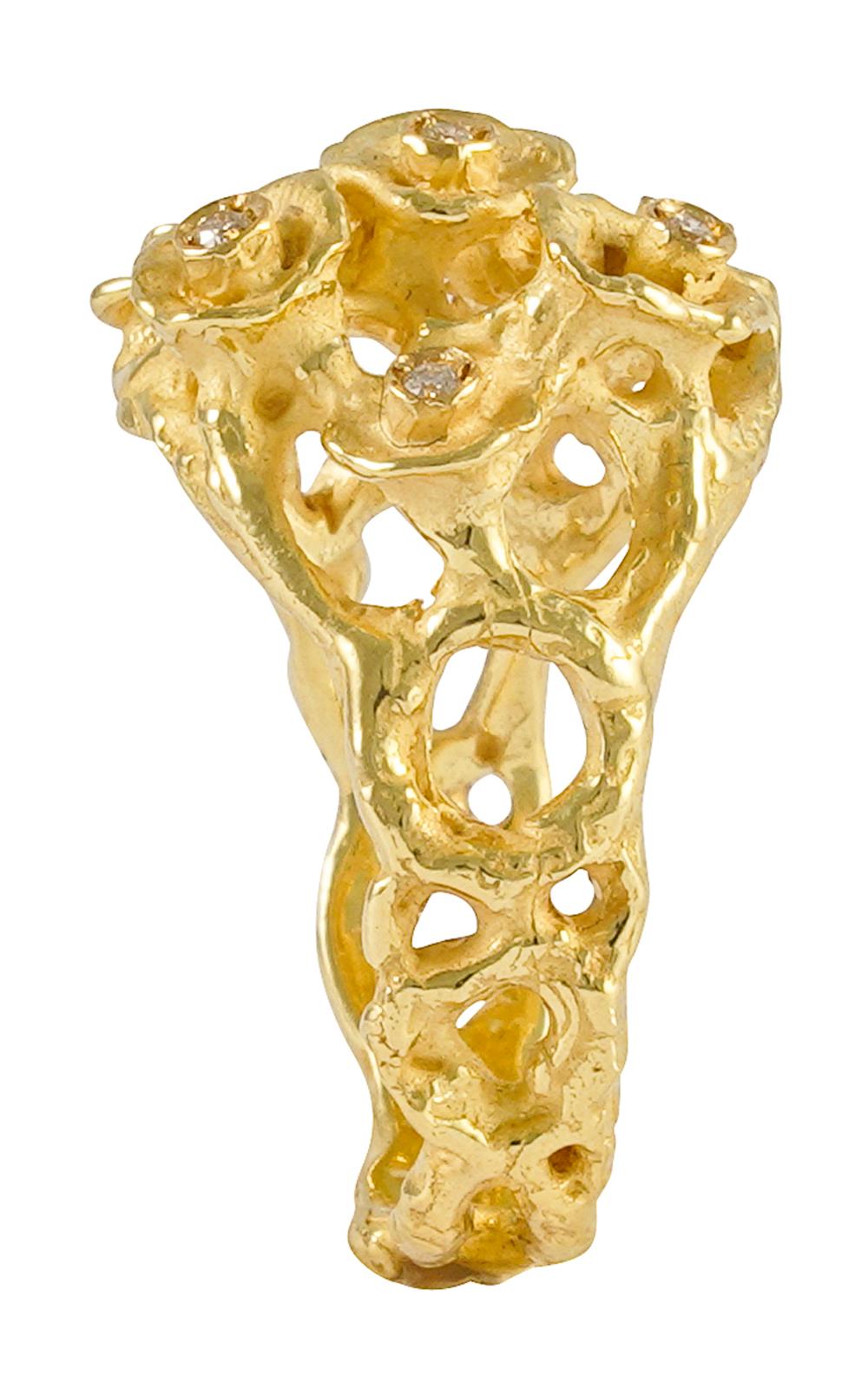 Schöner Ring aus 18 kt Gelbgold mit Diamanten, dieser Ring ist Teil der 