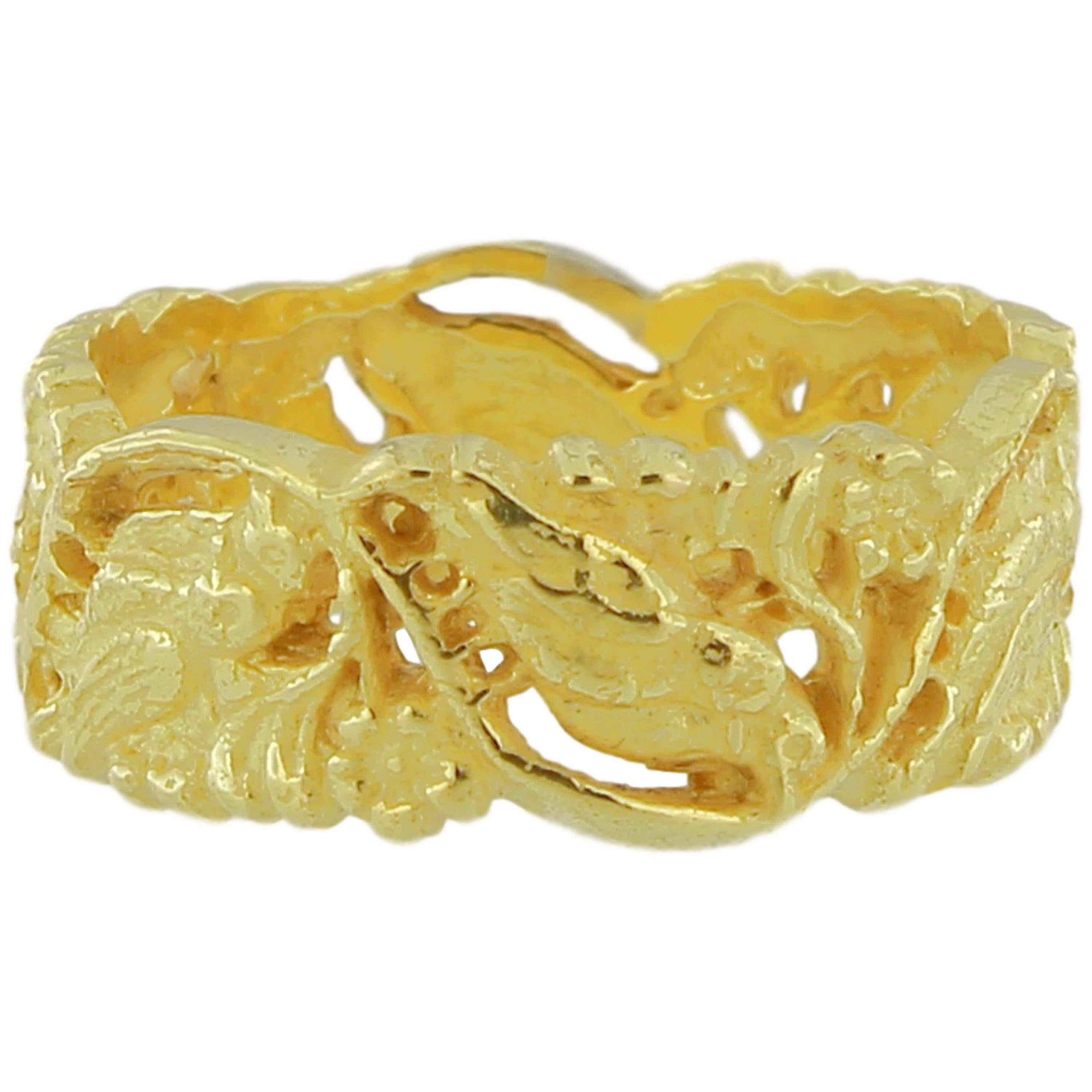 Im Angebot: Sacchi 18 Karat Gelbgold Dekorativer Bandring () 3