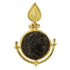 Sacchi Ancient Roman Coin Earrings 18 Karat Yellow Gold