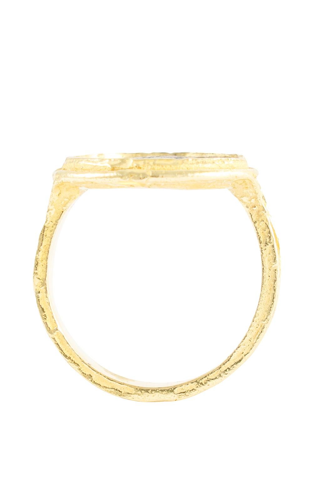 Contemporary Sacchi Ancient Roman Coin Ring 18 Carat Yellow Gold Satin