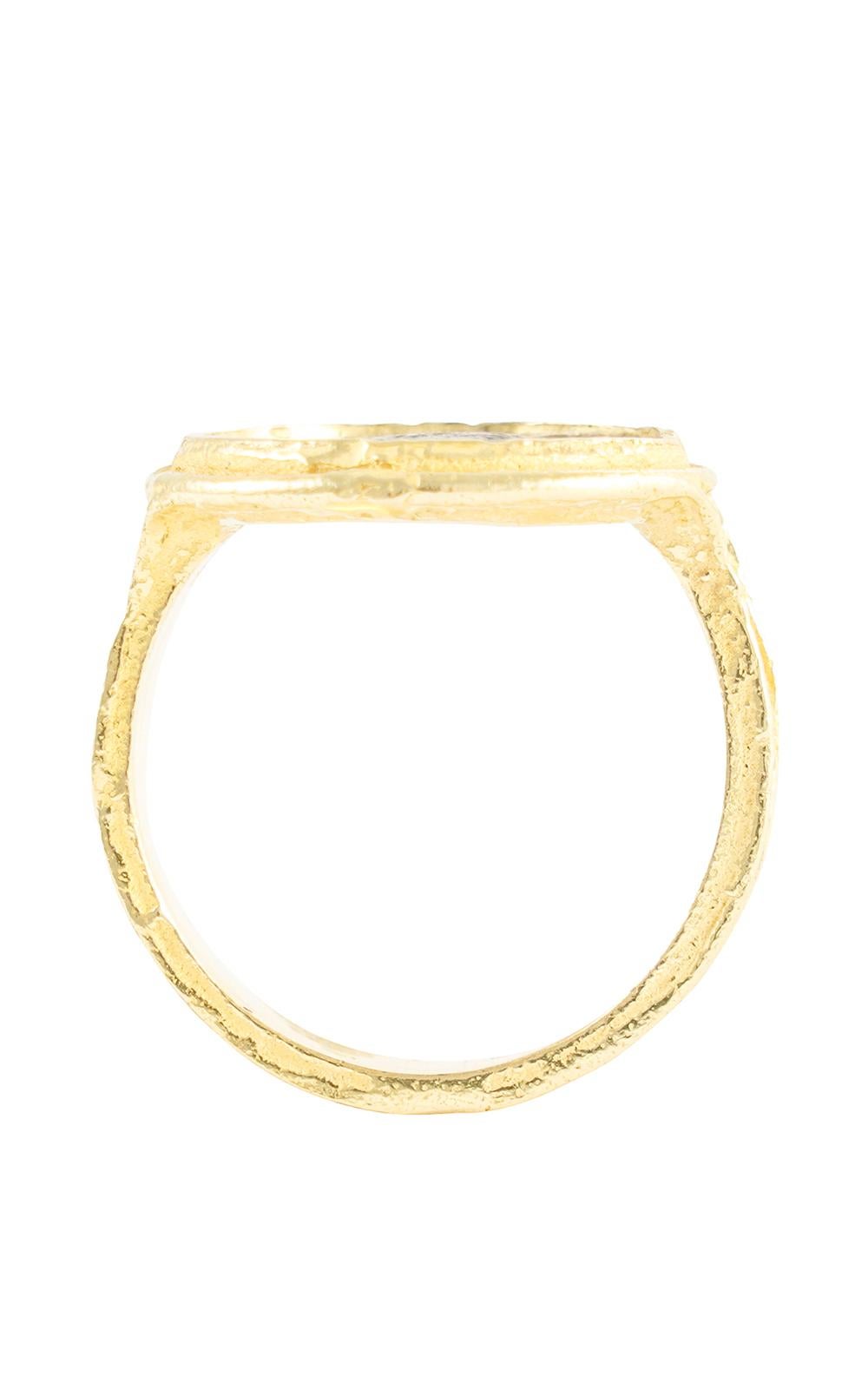 Contemporary Sacchi Ancient Roman Coin Ring 18 Carat Yellow Gold Satin For Sale