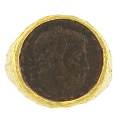 Anello con moneta romana antica Sacchi Anello Monet in oro giallo 18 carati