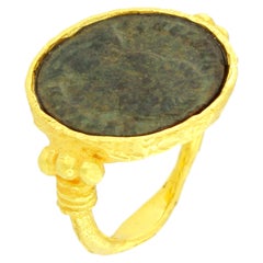 Sacchi Antique Roman Coin Ring 18 Karat Yellow Gold