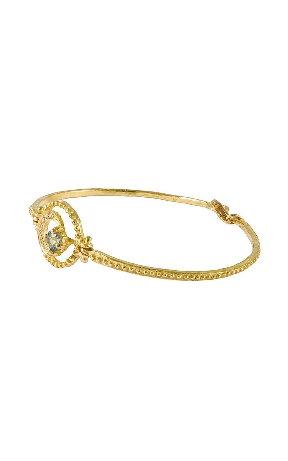 Contemporary Sacchi Aquamarine and Diamonds Gemstone Bracelet 18 Karat Yellow Gold 