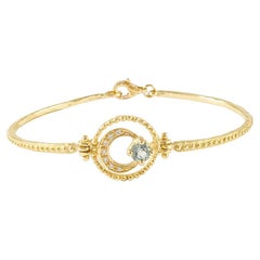 Bracelet « Luna » de Sacchi en or jaune 18 carats avec aigue-marine et diamants