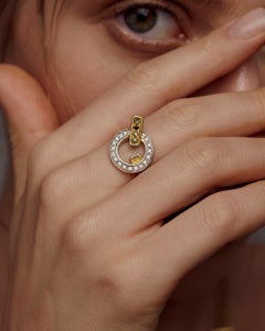 Sacchi Black and White Diamonds Gemstones 18 Karat Yellow Gold Cocktail Ring