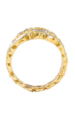 Sacchi  Diamond Pavè  18 Karat Satin Yellow Gold Fashion Band Ring