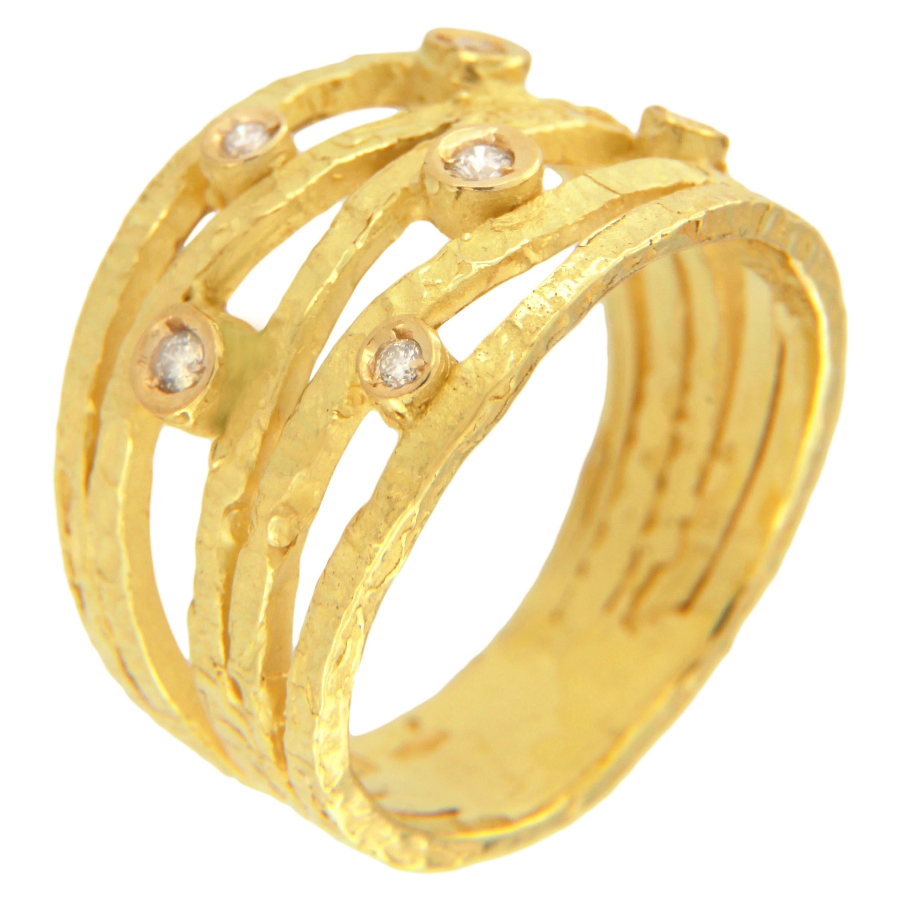 Lovely Satin Yellow Gold Wire Band Ring, from Sacchi’s 