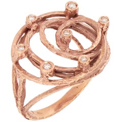 Sacchi Diamonds Gemstone Anello Cocktail in oro rosa satinato 18 kt.