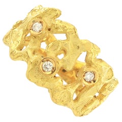 Sacchi Diamanten Edelstein 18 Karat Satin Gelbgold Magma Band Ring