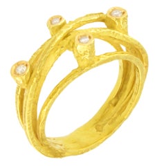 Sacchi Diamanten Edelstein 18 Karat Gelbgold Mode-Ring