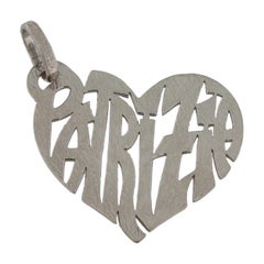 Sacchi - Large heart pendant with Your Names 18k yellow white pink black gold