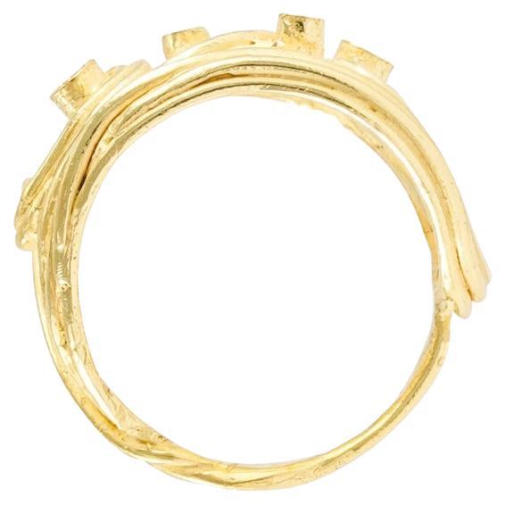 Sacchi WAVES Diamant-Edelstein-Modebandring aus 18 Karat Satin-Gelbgold im Zustand „Neu“ im Angebot in Rome, IT