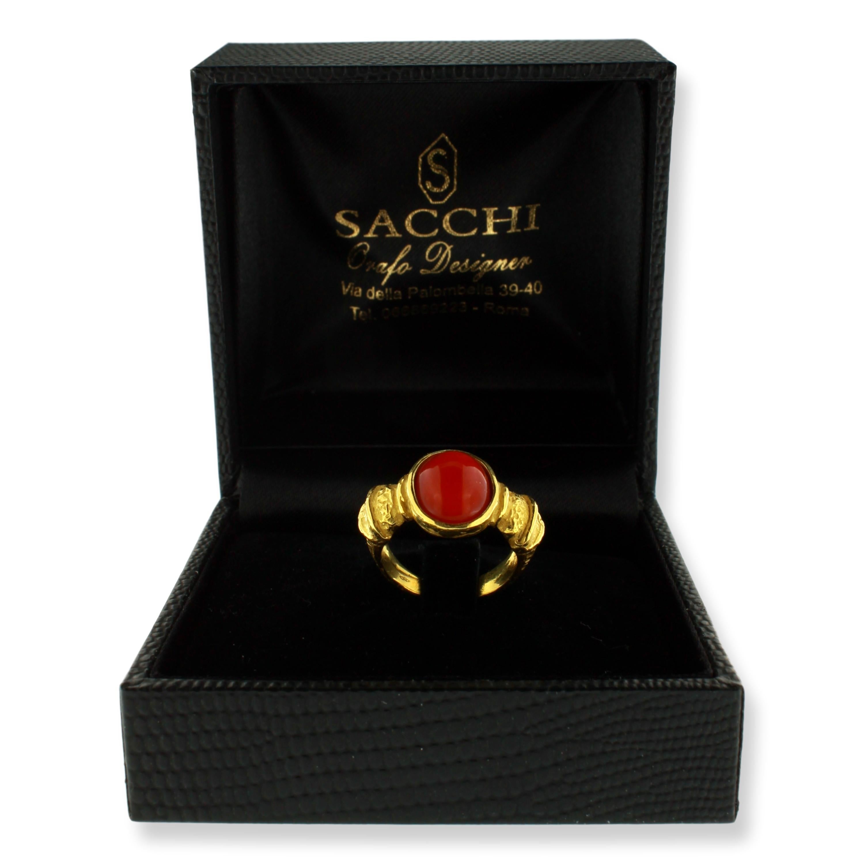 Sacchi Roman Style Ring 18 Karat Satin Yellow Gold In New Condition For Sale In Rome, IT
