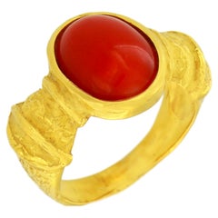 Sacchi Roman Style Ring 18 Karat Satin Yellow Gold