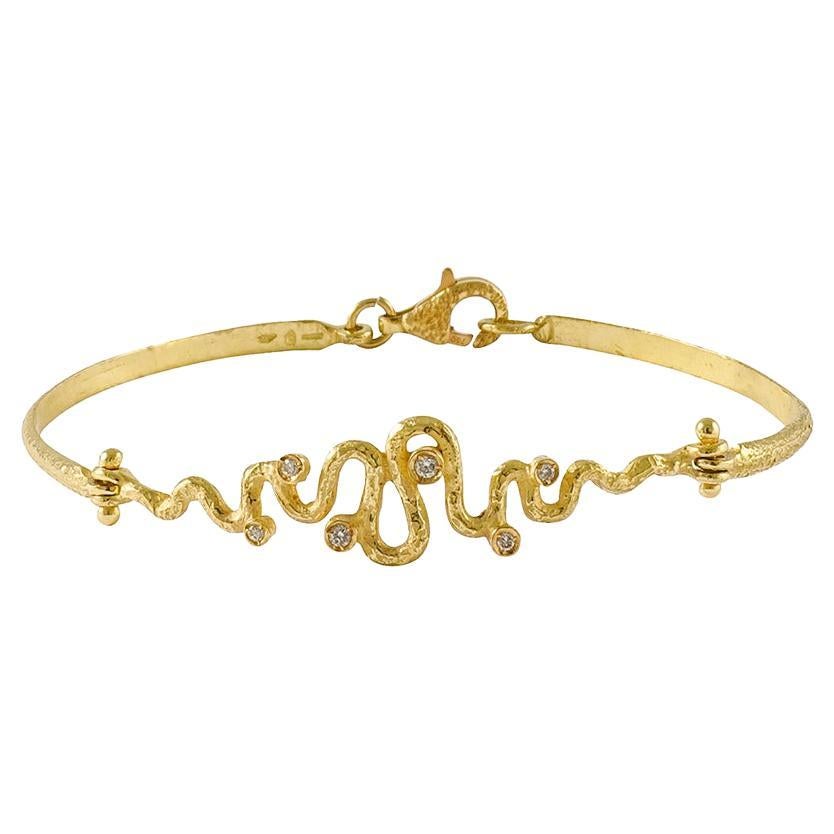 Sacchi Bracelet Serpenti en or jaune 18 carats et diamants en vente