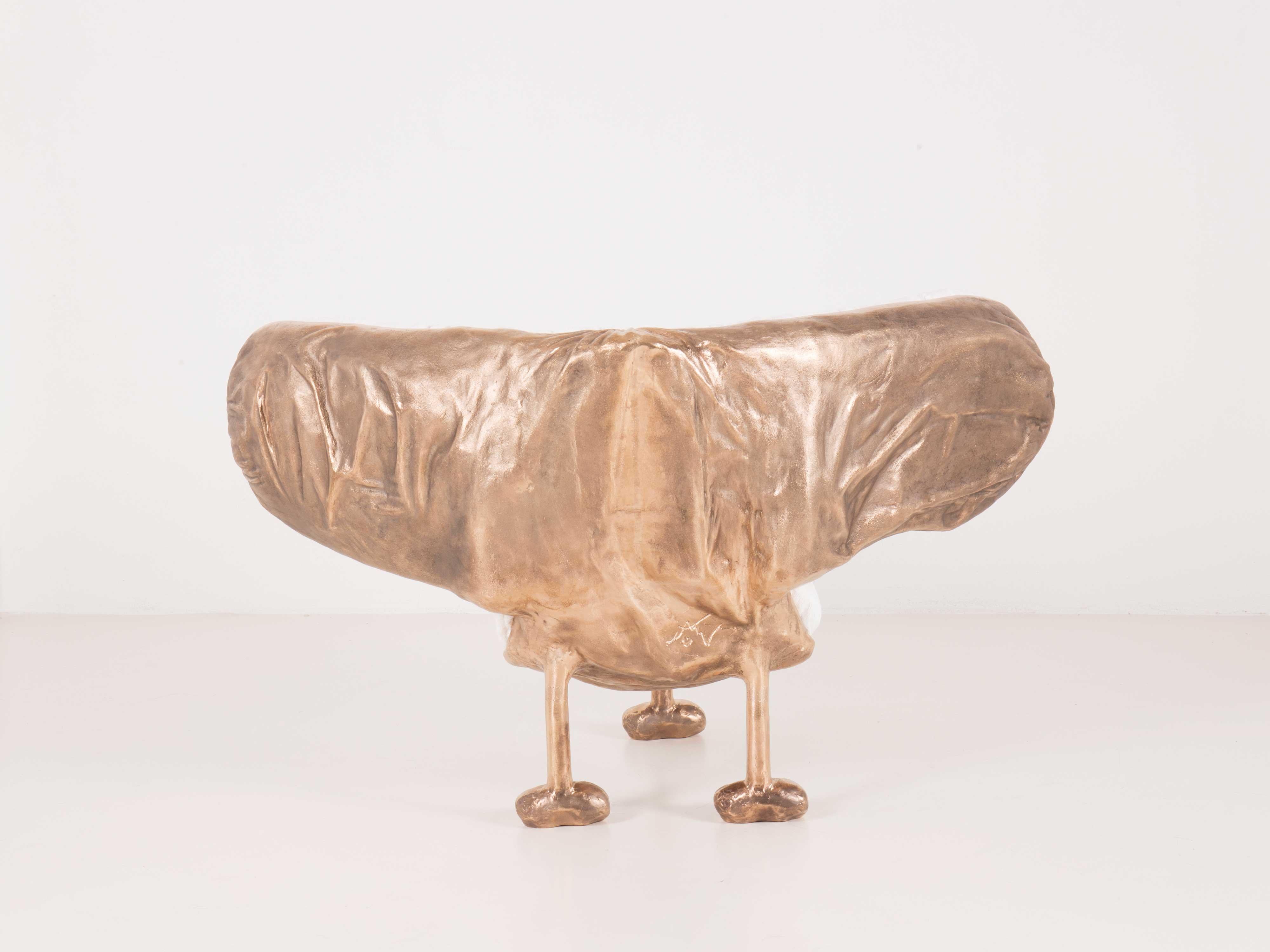 Italian Sacco Alato Bronze Armchair by Roberto Matta Paradisoterrestre Edition For Sale