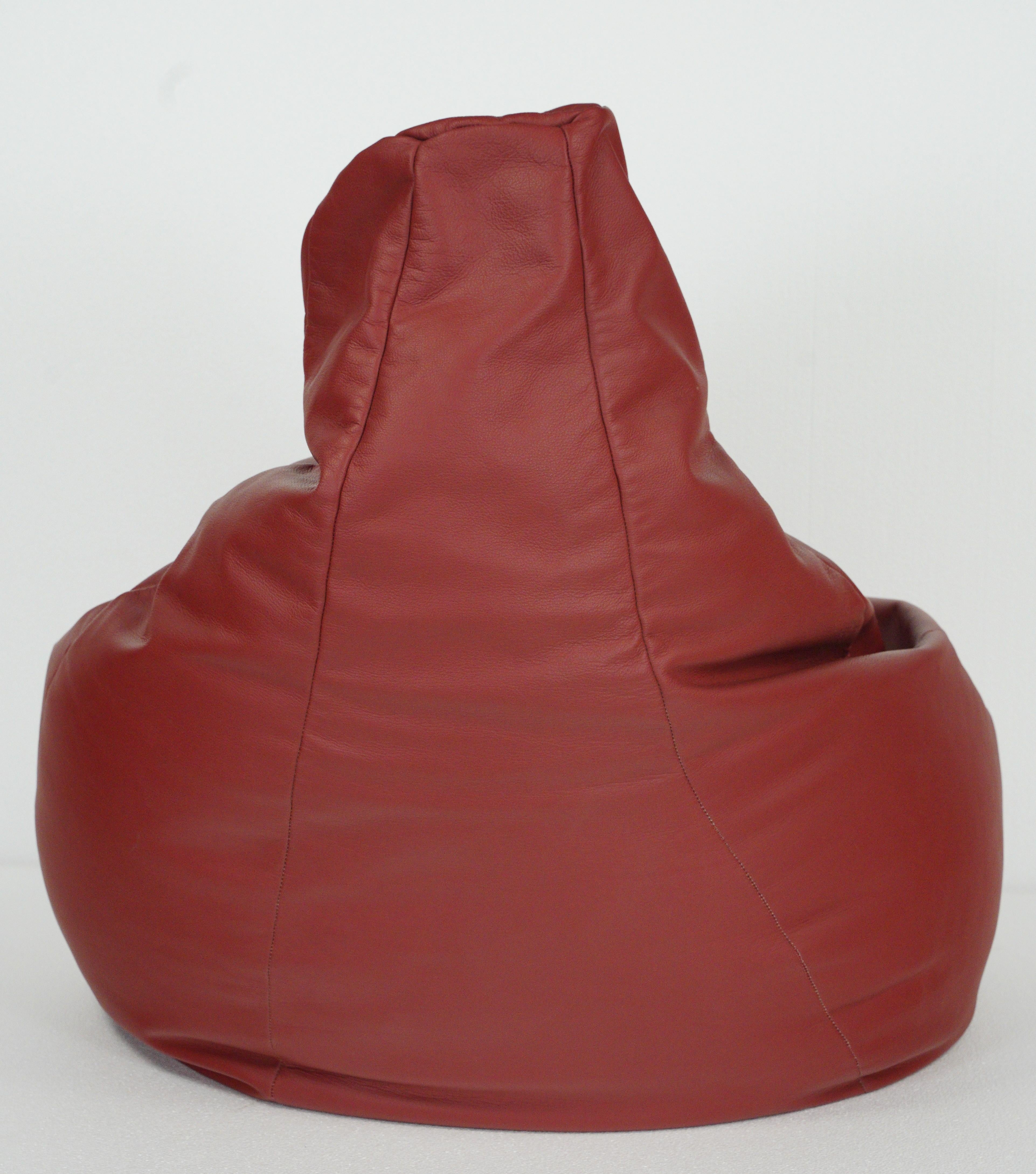 Fin du 20e siècle Fauteuil en cuir rouge Sacco de Zanotta en vente