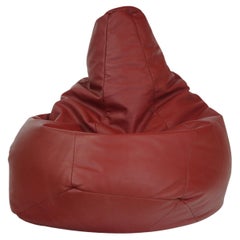 Sillón Sacco de cuero rojo by Zanotta