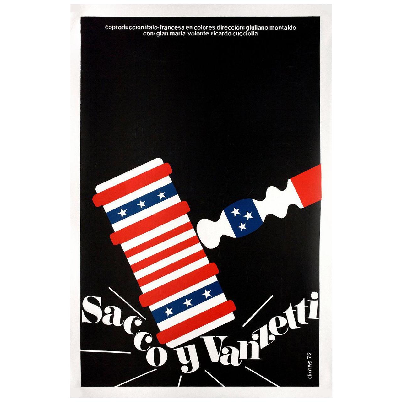 "Sacco & Vanzetti" Affiche de film sérigraphiée cubaine des années R1990