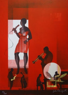 Jazz : Hot Swing- Original handsignierte Lithographie - Limitierte Auflage /275