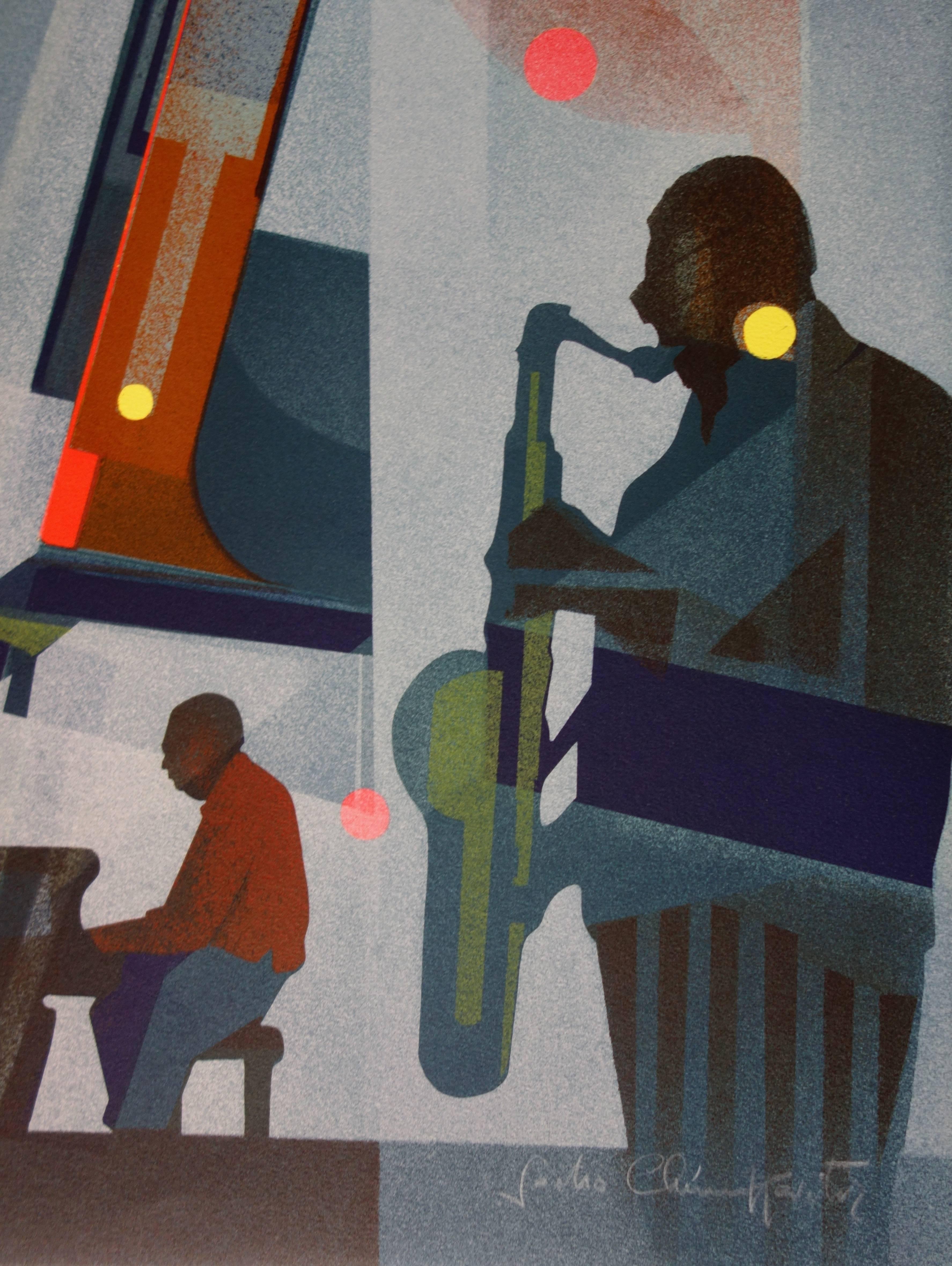 New Orleans : Jazz Band - Original handsigned lithograph - 275ex - Pop Art Print by Sacha Chimkevitch