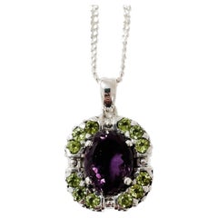 Sacha Pendant in Amethyst, Peridot and Argentium Silver