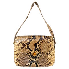 Sacha Python Flap Bag With Gold-Tone Hardware circa 1970s Sacha Python Flap Bag With Gold-Tone Hardware circa 1970s