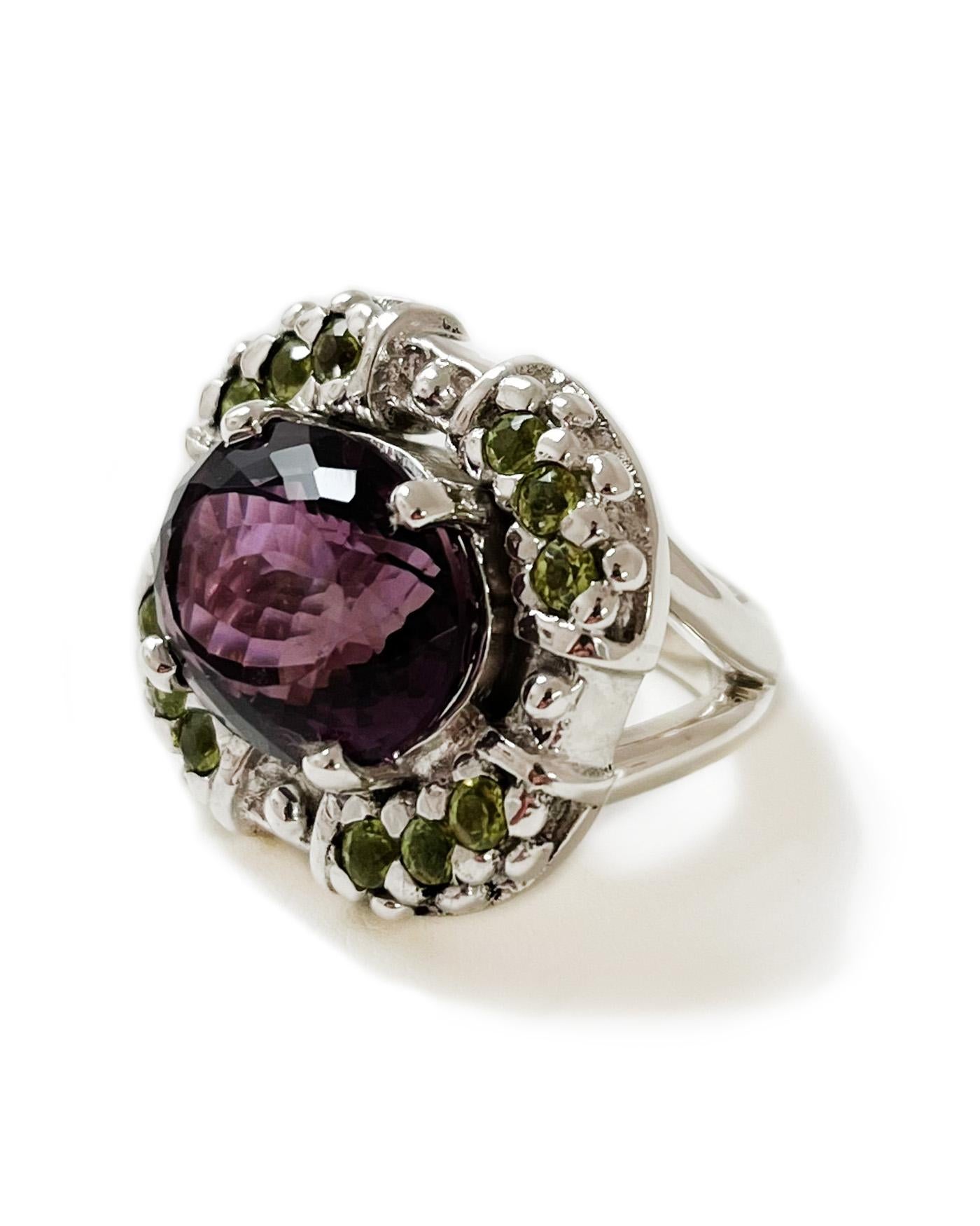 For Sale:  Sacha Ring in Amethyst, Peridot and Argentium Silver 2