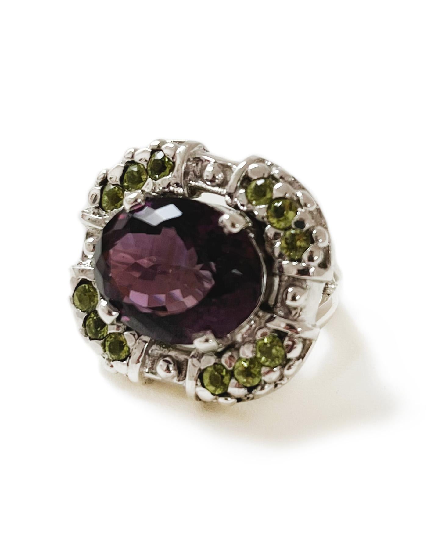 For Sale:  Sacha Ring in Amethyst, Peridot and Argentium Silver 4