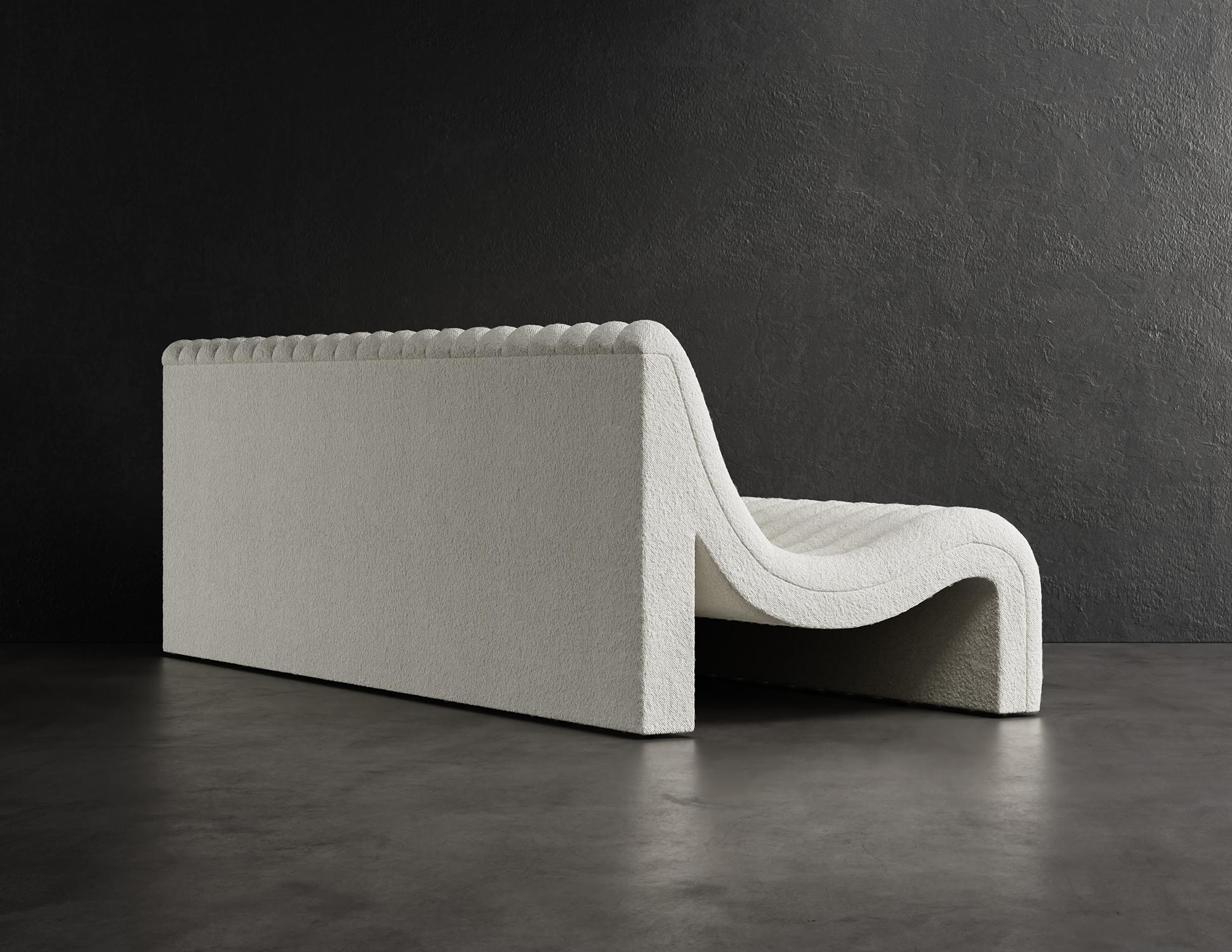 Contemporary Sacha Sofa - Modern Sofa in Soft White Bouclé For Sale