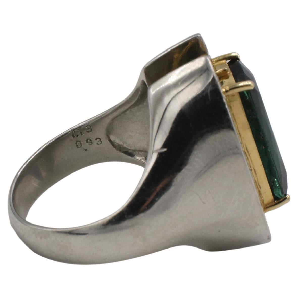 Round Cut Sachi Platinum 7.12 Carat Tourmaline & Natural Diamond Cocktail Ring For Sale