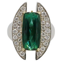 Sachi Platinum 7.12 Carat Tourmaline & Natural Diamond Cocktail Ring