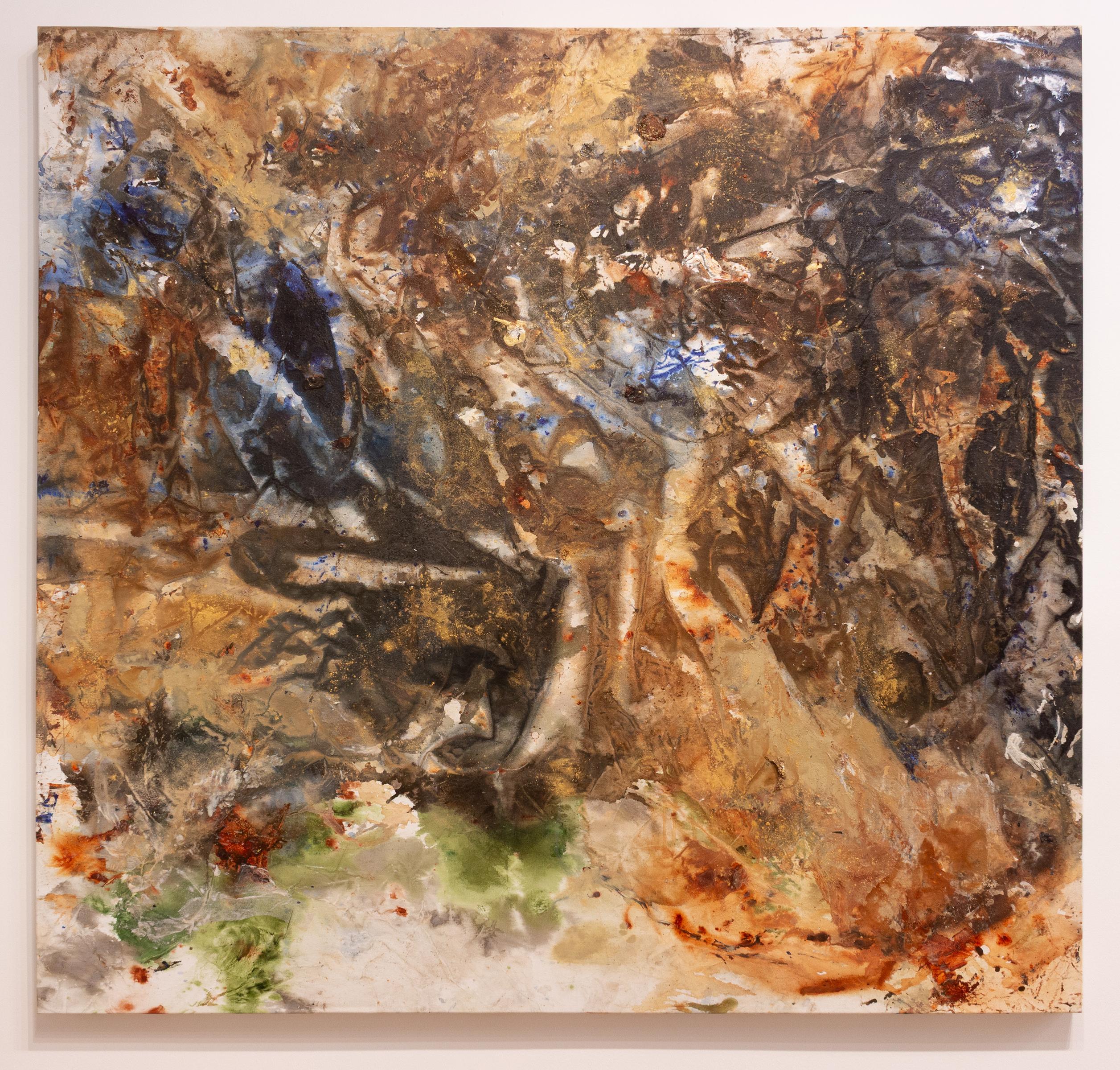 'And the Day Goes On' - astratto puro, meditazione, argilla rossa, contemporaneo - Painting di Sachi Rome