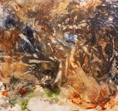 Y el día sigue" - abstracto puro, meditación, arcilla roja, contemporáneo
