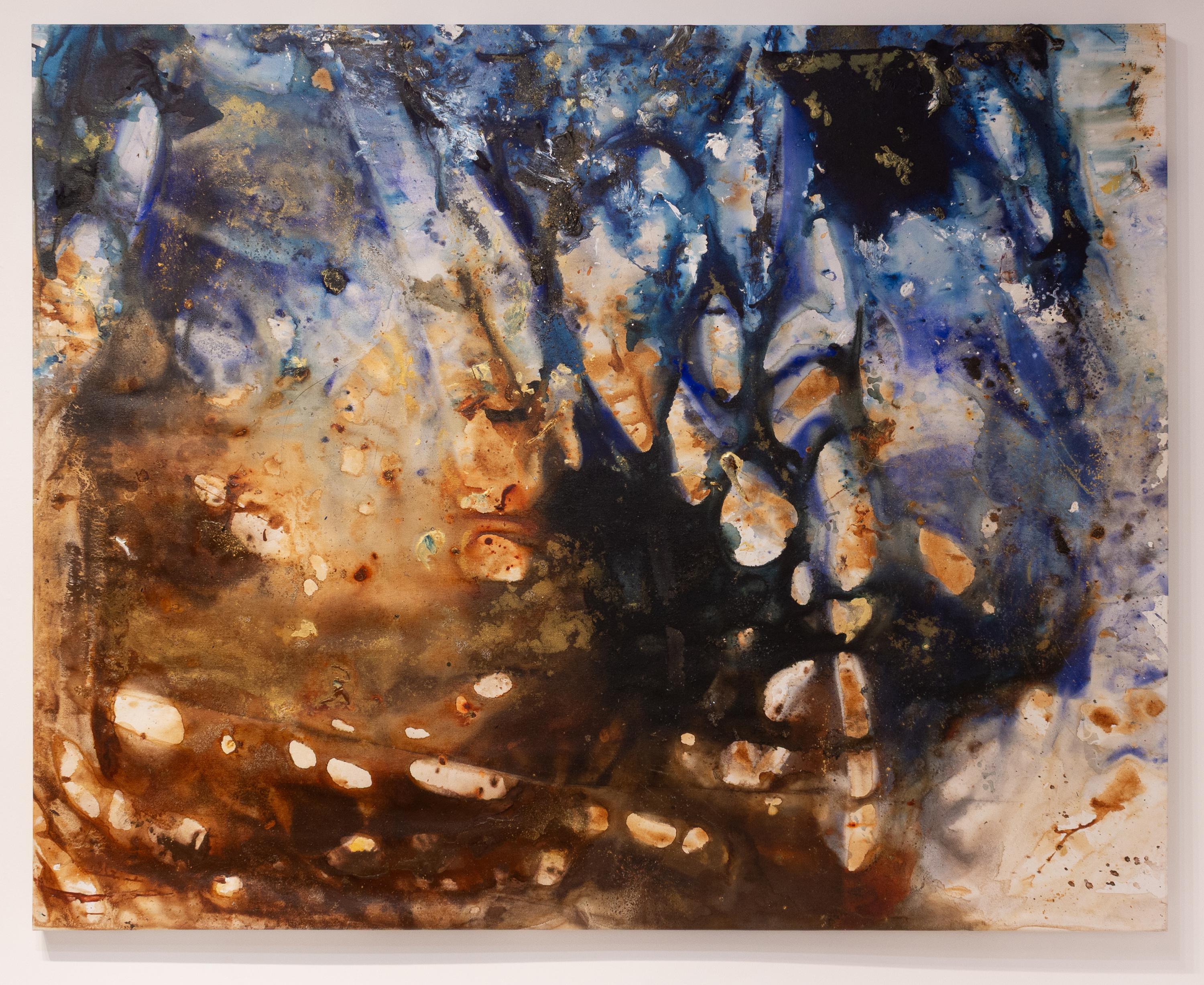 'O Happy Day' - astratto puro, meditazione, argilla rossa, umorale - Painting di Sachi Rome