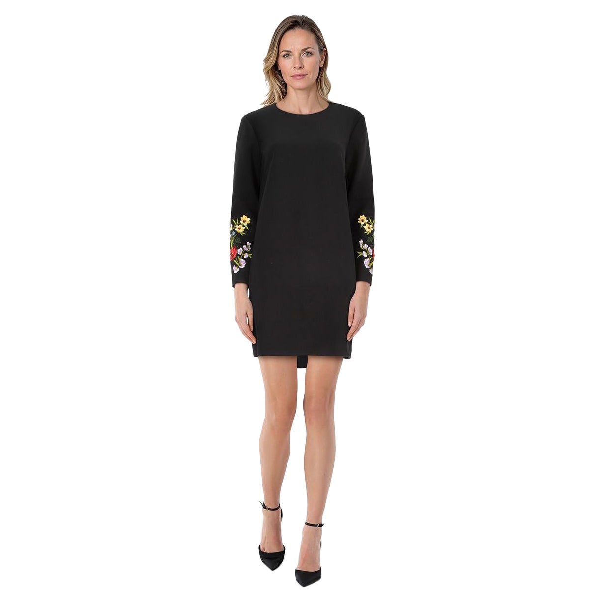 Sachin 
Babi Black Embroidered Sleeve Dress Size L For Sale