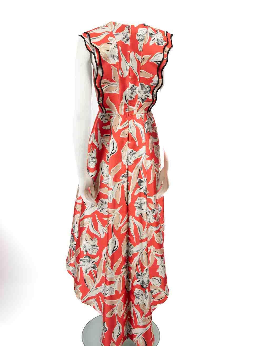 Sachin & Babi Red Floral Print Midi Dress Size S In Good Condition For Sale In London, GB