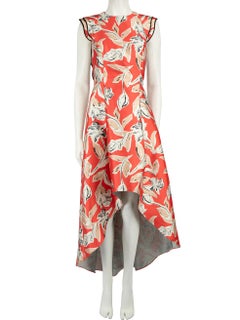 Sachin & Babi Red Floral Print Midi Dress Size S